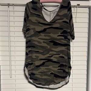 Camouflage V-Neck Women’s Top
